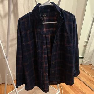 Madewell Corduroy Kentwood Oversized Shirt-Jacket in Plaid